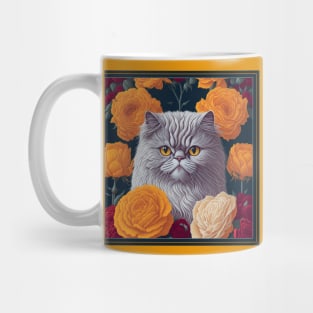 Persian cat. Style vector (yellow version 2 Persian cat) Mug